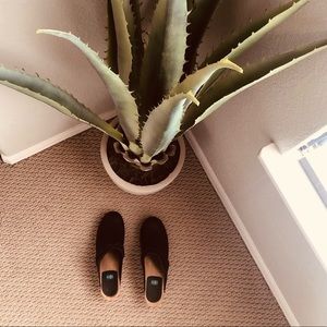 Rubber Soled Black Leather Clogs